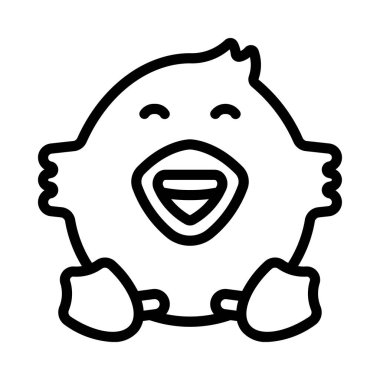 Mutlu yüzlü şirin tavuk yüz ifadesi izole edilmiş simge 