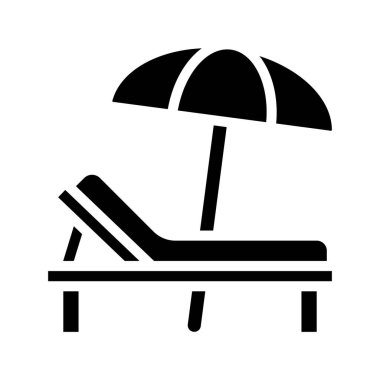 şemsiye ve Lounger vektör simgesi