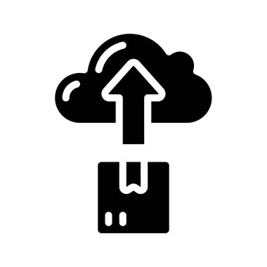 Bulut Gönderme Web simgesi vektör illüstrasyonu