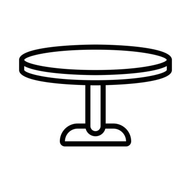 Yuvarlak Tablo vektör ince çizgi simgesi 