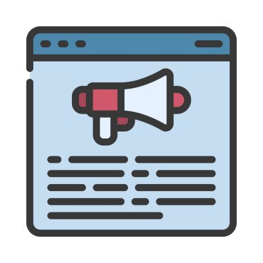 Pazarlama web simgesi, vektör illüstrasyonu                      