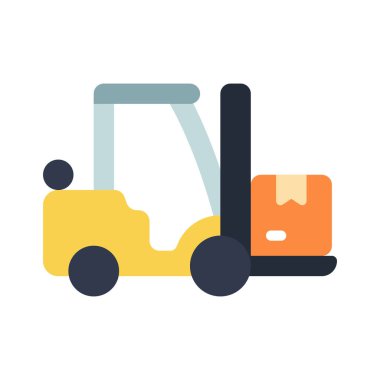 Tekerlek vektör çizimine sahip forklift kamyonu            