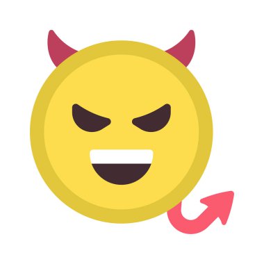 Devil Coin web simgesi vektör illüstrasyonu