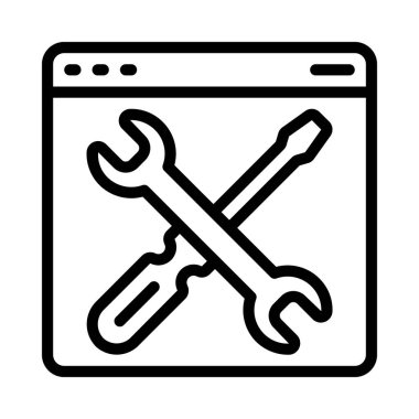 Web sitesi bakım simgesi, vektör illüstrasyonu basit tasarım