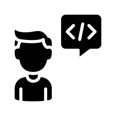 Programcı Adam simge vektör illüstrasyon tasarımı