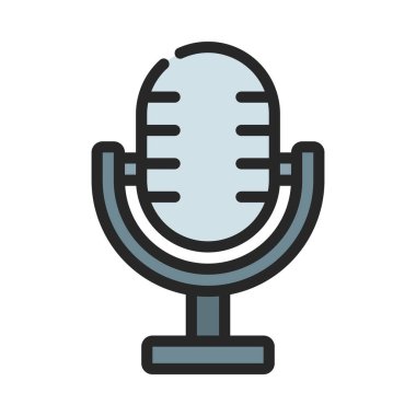 mikrofon simgesi, vektör illüstrasyonu 