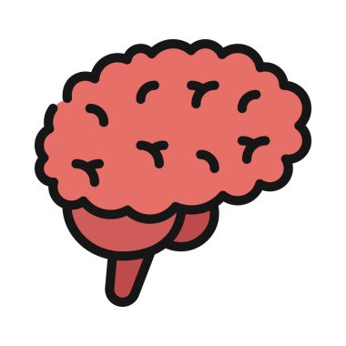 Beyin simgesi, vektör illüstrasyonu basit tasarım