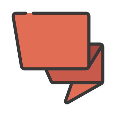 Katlanmış Kurdele Web simgesi vektör illüstrasyonu