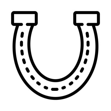 Şanslı At Nalı web simgesi düz tasarım, vektör illüstrasyonu