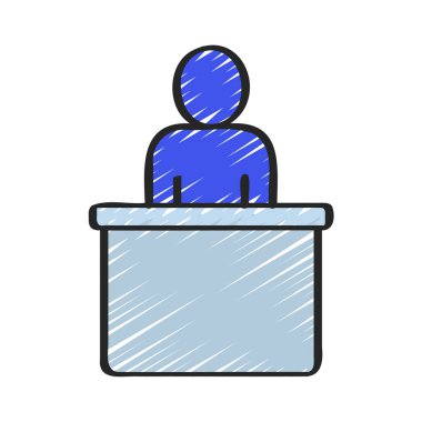 Masa simgesi düz tasarım, vektör illüstrasyonu