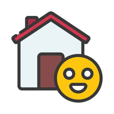 vektör evi düz simgesi