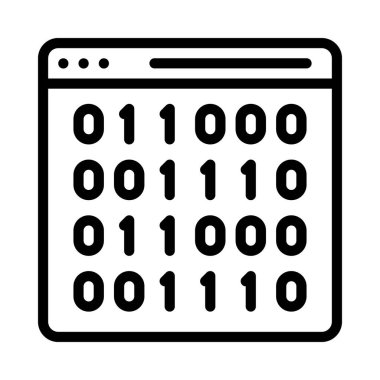 Web Sitesi İkili Kod web simgesi vektör illüstrasyonu