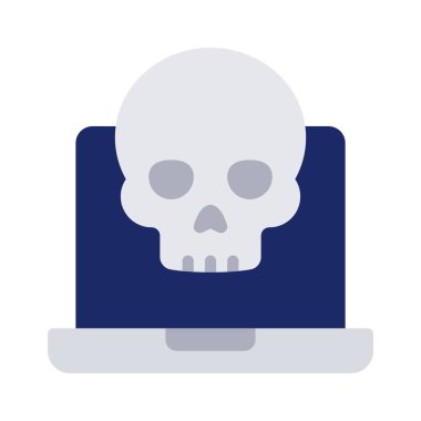 dizüstü bilgisayar vektör simgesi olan kafatası