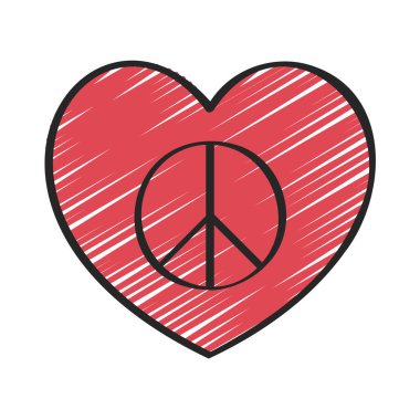 Barış ve Aşk Web ikonu vektör illüstrasyonu