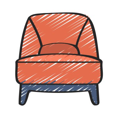 Koltuk simgesi, düz stil. vektör illüstrasyonu 