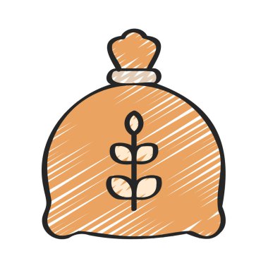 Buğday Torbası web simgesi vektör illüstrasyonu