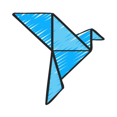  Beyaz arkaplanda izole edilmiş web tasarımı için Origami vektör simgesi