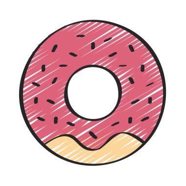 donut vektörü ince çizgi simgesi