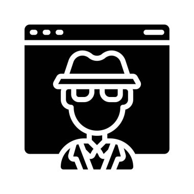 Web sitesi Hacker simgesi, vektör illüstrasyonu