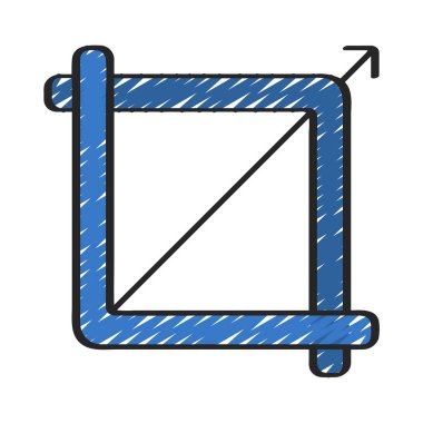 Kırpma Büyütme Web simgesi vektör çizimi