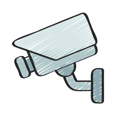 Güvenlik kamerası ikonu. ana hatlı cctv kamera vektör simgesi 