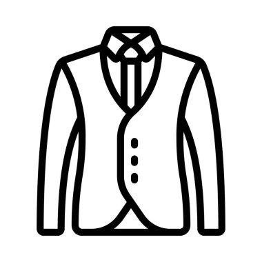 Takım elbise düz simge, vektör illüstrasyonu 