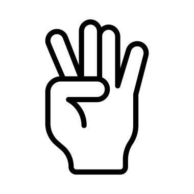 Yarı Açık El düz simgesi, vektör illüstrasyonu 