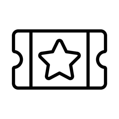 Sinema Yıldızı Bilet Web ikonu vektör illüstrasyonu