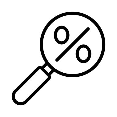 İlgi Büyüten Cam ikon vektör illüstrasyonu 