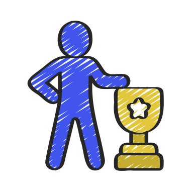 Ödül kabı renk simgesi vektörü izole edilmiş sembol illüstrasyonu