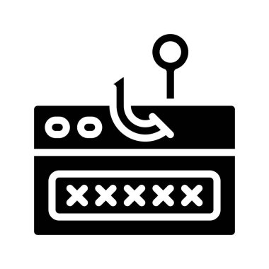 Parola Phishing Web simgesi vektör illüstrasyonu