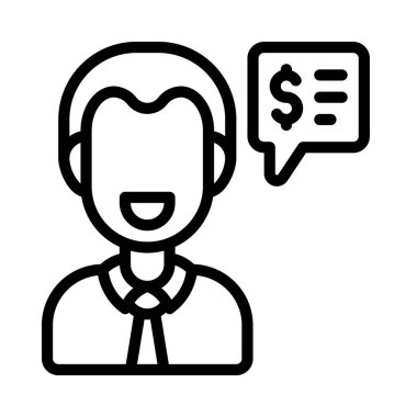 Finansal Danışman Web simgesi vektör illüstrasyonu