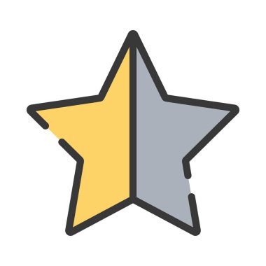 yıldız düz simgesi, vektör illüstrasyonu