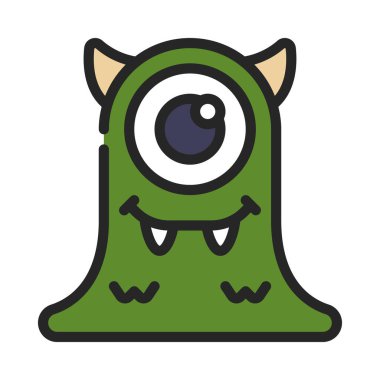 Beyaz arkaplanda canavar vektör çizimi 