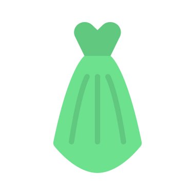 beyaz arkaplanda elbise simgesi, vektör illüstrasyonu 