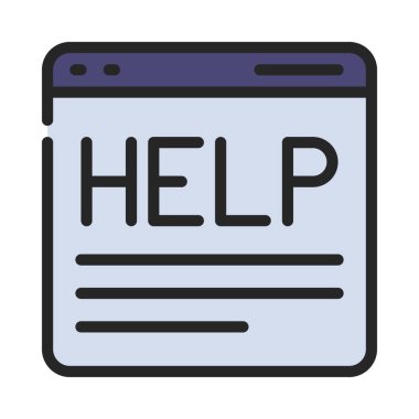 Web sitesi Web simgesi vektör illüstrasyonuna yardım et