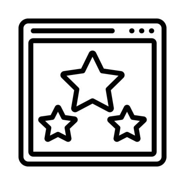 Web sitesi Yıldız Gözden Geçirme simgesi, vektör illüstrasyonu