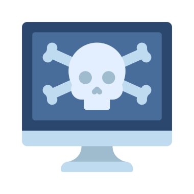 Bilgisayar Ölüm simgesi, vektör illüstrasyonu 