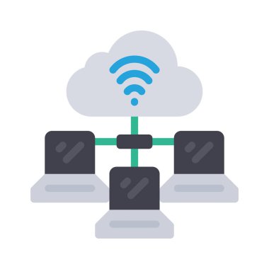 Bulut Bilgisayar Ağı simgesi, vektör illüstrasyonu 