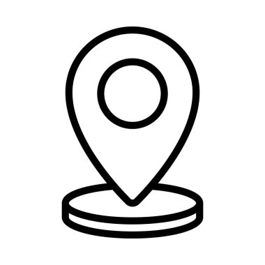 Basit konum simgesi, vektör illüstrasyonu