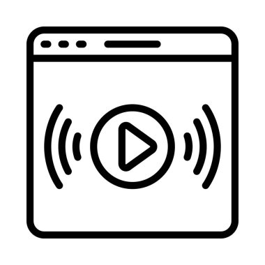 Canlı Yayın simgesi, vektör illüstrasyonu