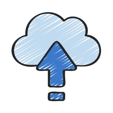 Bulut Gönderme Web simgesi vektör illüstrasyonu