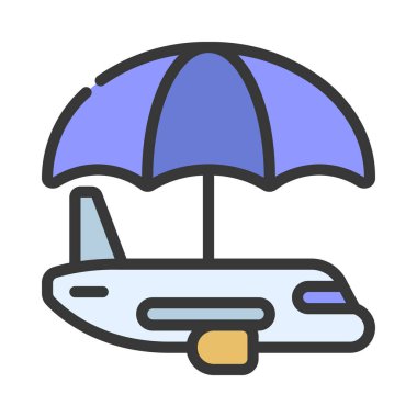 Uçuş Kapağı düz simgesi, vektör illüstrasyonu 