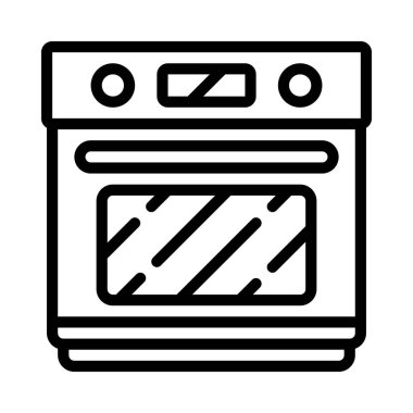 fırın düz simgesi, vektör illüstrasyonu 