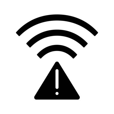 Wifi Uyarı Ağ ikonu vektör illüstrasyonu