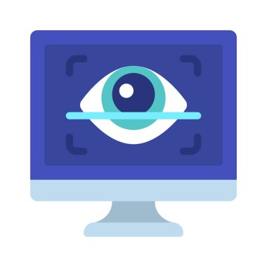 Retina Bilgisayar simgesi, vektör illüstrasyonu 