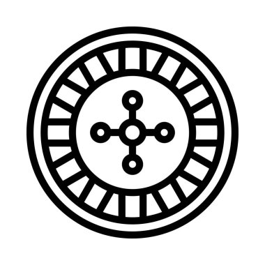 Rulet Tekerleği düz simgesi, vektör illüstrasyonu 