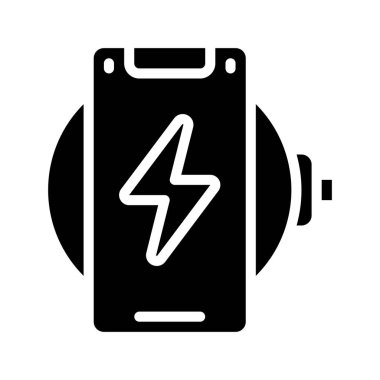 Kablosuz Şarj Simgesi Vektör Çizimi Tasarımı