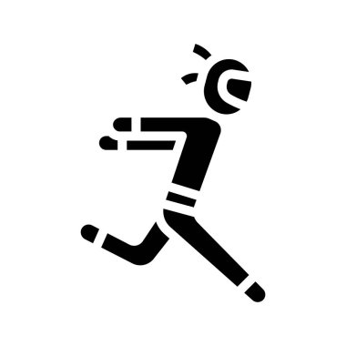 Koşan Ninja simgesi, vektör illüstrasyonu