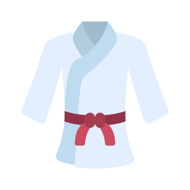 Karate Gi düz simgesi, vektör illüstrasyonu 